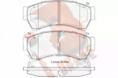 R BRAKE rb1868 -  Комплект тормозных колодок, дисковый тормоз